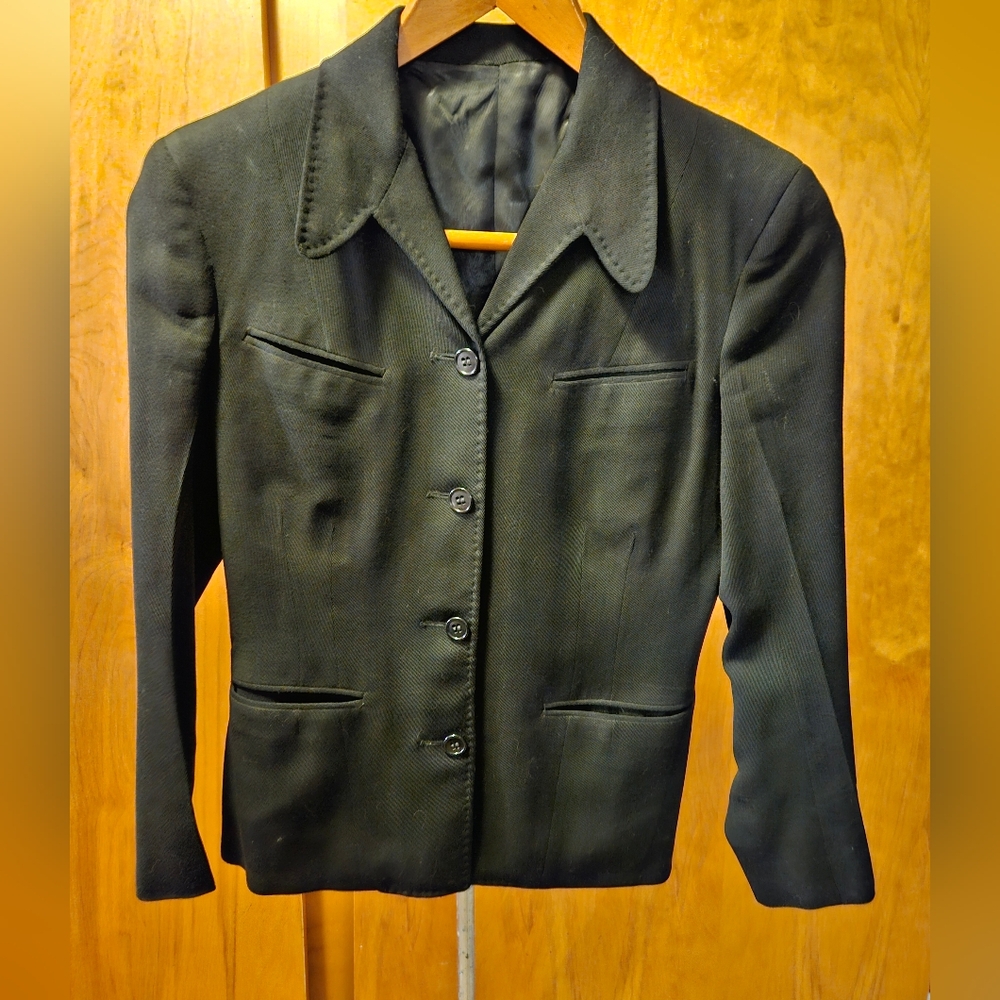 VINTAGE 1960's Black Jacket/ Blazer no tags - Picture 1 of 10